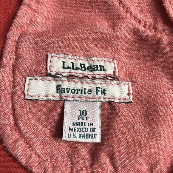 LL Bean Jeans Womens Petite 10 Red Orange Favorite Fit Crop Mid Rise Tapered Leg - Picture 3 of 13
